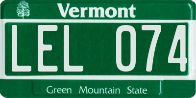 VT license plate LEL074