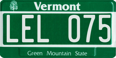 VT license plate LEL075
