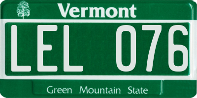 VT license plate LEL076