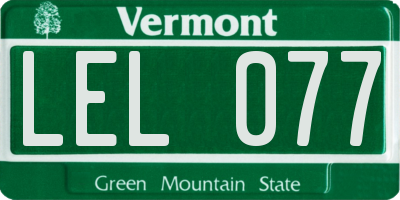 VT license plate LEL077