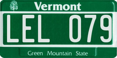 VT license plate LEL079
