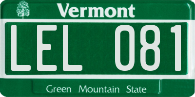 VT license plate LEL081