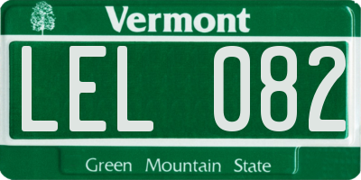 VT license plate LEL082