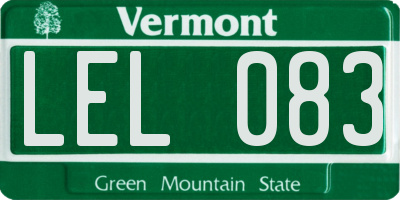 VT license plate LEL083