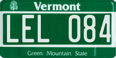 VT license plate LEL084