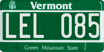 VT license plate LEL085