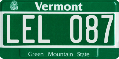 VT license plate LEL087