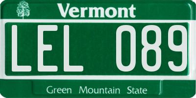 VT license plate LEL089