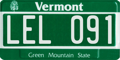 VT license plate LEL091