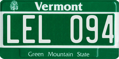 VT license plate LEL094