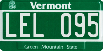 VT license plate LEL095