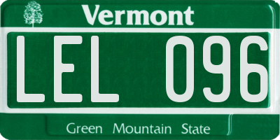 VT license plate LEL096
