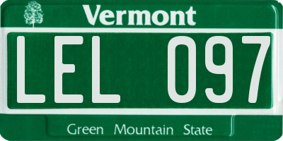 VT license plate LEL097