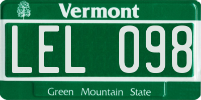 VT license plate LEL098