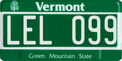 VT license plate LEL099
