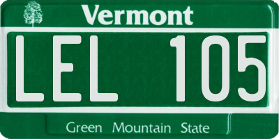 VT license plate LEL105