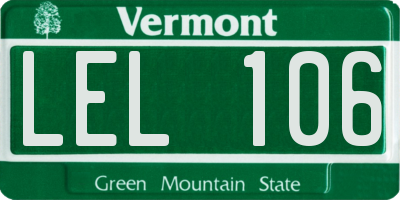 VT license plate LEL106