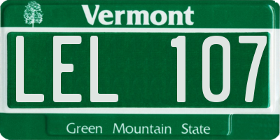 VT license plate LEL107