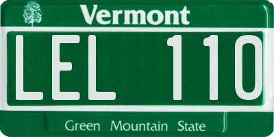 VT license plate LEL110