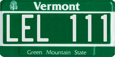 VT license plate LEL111