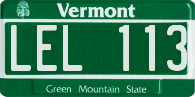 VT license plate LEL113