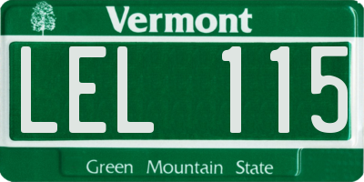 VT license plate LEL115