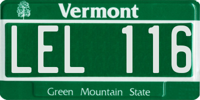 VT license plate LEL116