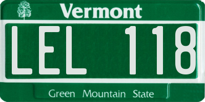 VT license plate LEL118