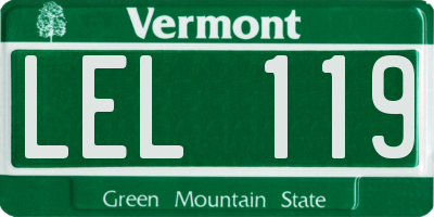 VT license plate LEL119