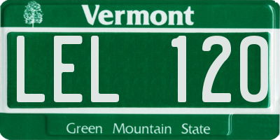 VT license plate LEL120
