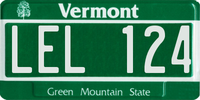 VT license plate LEL124
