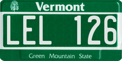 VT license plate LEL126