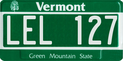 VT license plate LEL127