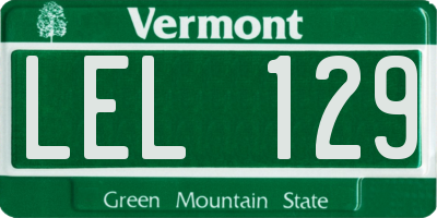 VT license plate LEL129