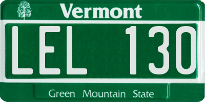 VT license plate LEL130