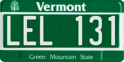 VT license plate LEL131