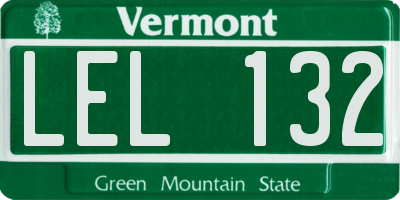 VT license plate LEL132