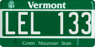 VT license plate LEL133