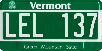 VT license plate LEL137