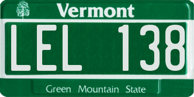 VT license plate LEL138