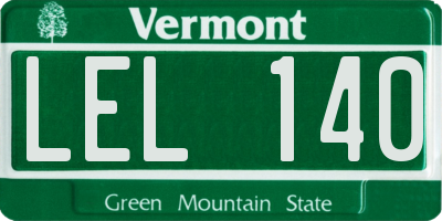 VT license plate LEL140