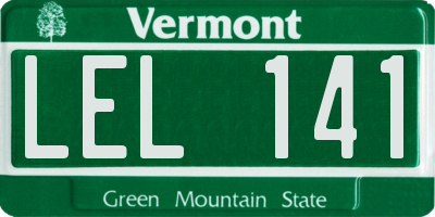 VT license plate LEL141