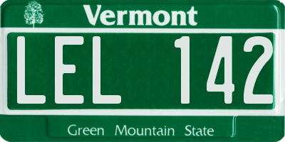 VT license plate LEL142