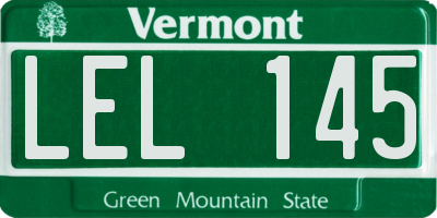 VT license plate LEL145