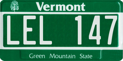 VT license plate LEL147