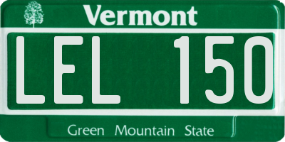 VT license plate LEL150