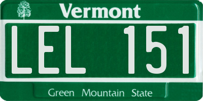 VT license plate LEL151