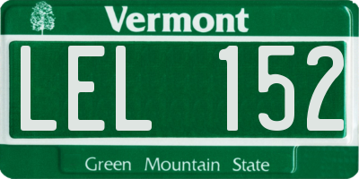 VT license plate LEL152