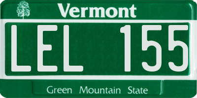 VT license plate LEL155