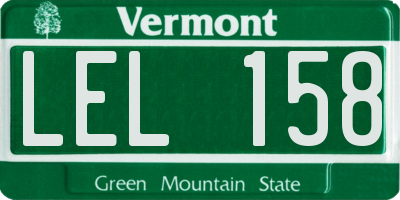 VT license plate LEL158
